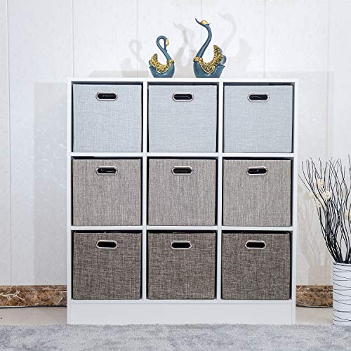Posprica Storage Basket Bins,12×12 Foldable Storage Cube Boxes Fabric Drawer for Closet Shelf Cabinet Bookcase,4pcs,Coffee - color: Coffee, size: 12×12×12/4pcs