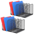 TOPCJ 5 Sections Desk File Holder/Rack/Sorter,Mesh File Organizer,File Folder Organizer,Metal Upright Desktop Organization for Documents,Magazine,Kitchenware,Antiskid,Antirust,Sturdy,2 Packs - style: 2 Packs
