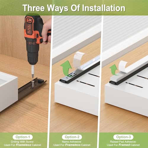2-Pack-Expandable-Pull-Out-Cabinet-Organizers For Kitchen, Adjustable Slide Out No Drill Adhesive Drawers With Raising Pad For Framed Cabinet, Heavy Duty Sliding Roll Out Shelves Inside Cabinet - color: White