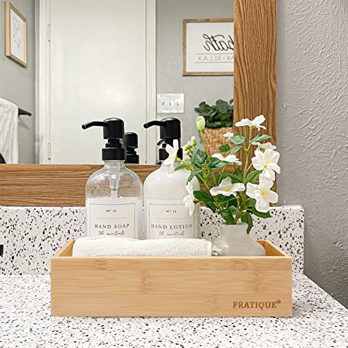 PRATIQUE Bamboo Drawer Organizer - Kitchen Utensil Organizer Silverware Tray Cutlery Holder，Office Desk Supplies and Accessories (12x5.9x2.6 inch) - color: Bamboo, size: 12*5.9*2.6 inch