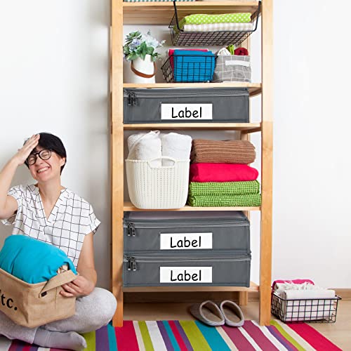 Panelee 6 Pcs 14 x 12 x 3 Inch Sweater Storage Bags Easy Gliding Zippered Sweater Package Organizer Closets Under The Bed Zippered Storage Bags with Label Pocket to Avoid Dust Dirt(Gray) - color: Gray