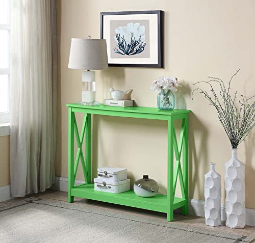Convenience Concepts Oxford Console Table 39.5" - Sofa Table with Storage Shelf, Transitional Entryway Hall Table for Living Room and Bedroom, Display Foyer Table, Lime Green - color: Lime