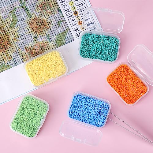 QUEFE 28 Pack Small Storage Containers Mixed Sizes Clear Plastic Boxes Craft Organizers Rectangular Bins with Lids for Small Items Bead Art Craft Jewelry Projects