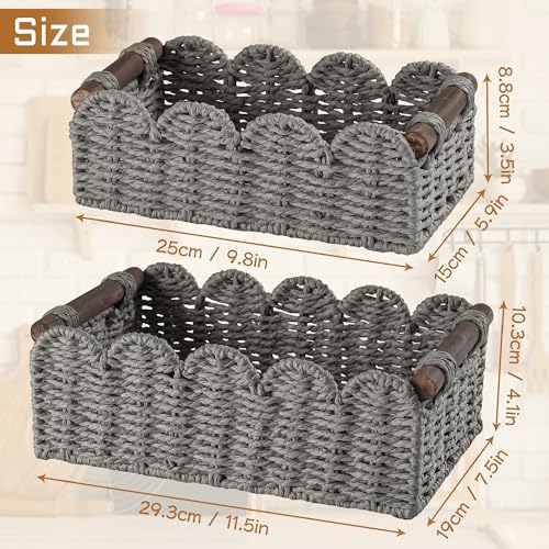 Storage Basket Wicker Baskets for Organizing Toilet Paper Storage Basket for Toilet Tank Top,Gray - color: Gray