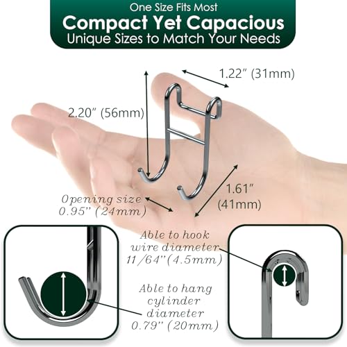 Shower Caddy Hook Helmet Fence Hooks Hook Caddy Hooks for Hanging Wires Hooks for Wire Shelves Heavy Duty Rustproof Hook Utility Hooks 4 Pack Silver - color: Silver 3, size: 2 Closed 2 Open