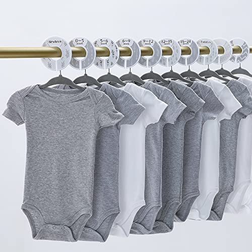 Baby Closet Dividers - Set of 10 from Newborn to Toddler and 2 Blanks with Colored Box - Gray Boho Designs Baby Closet Organizer for Nursery - [Gray Boho] - color: Boho