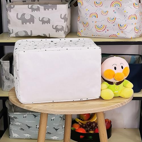 FANKANG Storage Basket,Nursery Hamper Canvas Laundry Basket Foldable with Waterproof PE Coating Storage, Office, Bedroom, Clothes,Toys (Rec-Star) - color: FK-Rec-Star
