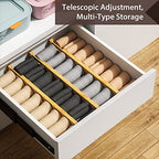 DUCOO 4 PCS Drawer Divider, 17"-22" Adjustable Bamboo Drawer Dividers Organizers, Expandable Separators for Kitchen, Clothes, Dressers, Home, Office - color: Natural