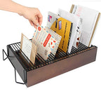 JACKCUBE Design Wood Monthly Office Desktop Bill & Mail & File Organizer Storage with Steel Divider Holder 31section, Entryway or Printer table Living room Kitchen (MK487A)