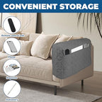 2Pcs Sofa Armrest Cover, Waterproof Armchair Slipcovers with Side Pocket, Couch Arm Covers, Easy Installation Armrest Organizer, Sofa Arm Protector for TV Remote Phone (Grey)