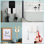 Jetec 6 Pcs Wall Mount Phone Holder Self-Adhesive Wall Beside Organizer Storage Box Plastic Charging Phone Stand Remote Brackets Holder for Bedroom(White) - color: White