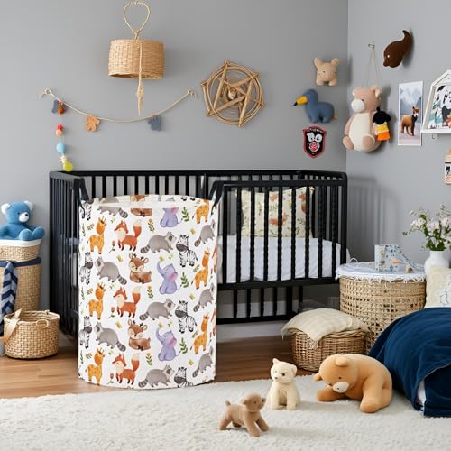 Baby Laundry Basket Baby Nursery Hamper Kids Laundry Basket Toy Storage Bin for Boys Room Decor Gift Baskets for Bedroom Bathroom(Animal) - color: Animal