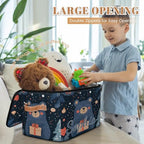 Custom Storage Basket with Name, Personalized Storage Bins with Zipper Lid, Foldable Fabric Storage Box Large capacity with Handle Tree Bear - color: Option 13
