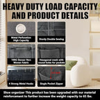 Over the Door Shoe Organizer 35 Pockets, Black Folding Hanging Shoe Rack for Door with Metal Hooks, No-Drill Install, Space-Saving Door Shoe Organizer for Closet, 67.7in x 26.4in