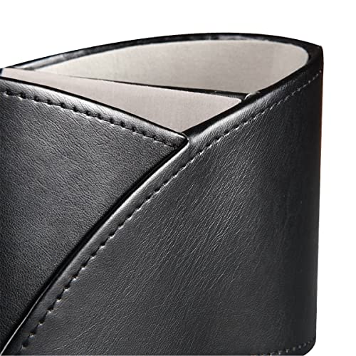 YAPISHI Leather Remote Control Holder for Table,TV Remotes Caddy 3 Grid Desk Organizer and Accessories Storage for Controllers/Stationery/Supplies, Modern Decorations for Living Room Nightstand Black - color: Black