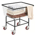 Extra-Large Rolling Laundry Cart with Wheels Holds 4 Washer Loads, Wire Laundry Basket, Heavy-Duty Steel Storage Basket with Galvanized Finish, for Commercial or Home Laundry - size: 4 Washer Loads