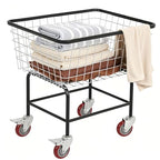 Extra-Large Rolling Laundry Cart with Wheels Holds 4 Washer Loads, Wire Laundry Basket, Heavy-Duty Steel Storage Basket with Galvanized Finish, for Commercial or Home Laundry - size: 4 Washer Loads