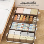 Under Bed Storage Containers - 3Pack, Stackable Under Bed Rolling Storage Plastic Containers, 13.5Gal Storage Bins with Wheels, Multi-purpose Storage Bins with Lids for Clothes, Shoes, And Duvets - size: 13.5Gal - 3 Pack