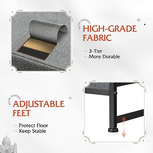 WLIVE Dresser for Bedroom with 6 Drawers, Closet Dresser with Fabric Bins, Chest of Drawers for Closet, Living Room, Hallway, Dark Grey - color: A-dark Grey