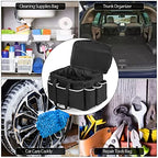 HODRANT Extra-Large Cleaning Caddy with EVA Hard Bottom, High Capacity Cleaning Supplies Organizer for Housekeeping & Home Work, Cleaner Tools Tote Bag with Shoulder Strap, Patent Design