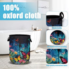 Spring Flower Butterfly Laundry Basket, Laundry Hamper Collapsible Oxford Cloth with Handle Clothes Toy Storage Bin for Bathroom Laundry Room Bedroom 15.7 X 20 Inch - color: Spring Flower Butterfly