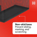 TRU RED Metal Magazine File Organizer, Black – Top‑Loading Desktop File Holder with Handle, Holds Up to 1000 Sheets