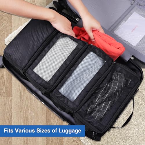 Olosar Suitcase Organizer, Travel Luggage Organizer Portable Hanging Travel Shelves Collapsible Hanging Packing Cubes for Carry on Suitcase - color: Black-S, size: Small