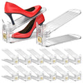 Shoe Slots Organizer,Adjustable Shoe Stackers,12 Pack Shoe Space Savers,Shoe Storage Holder for Closet,Transparent - size: 12 Pack