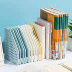 Bookshelf Desktop Storage Rack, Stationery Office Desktop File Organizer, Retractable File Holder(White)