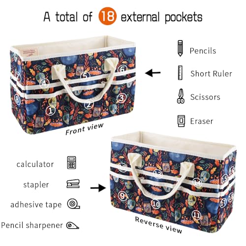 E-WEICHEN Craft Organizer Tote Bag Art Storage Caddy with Multiple Pockets Containers for Art,Craft,and Office Supplies Storage.Black Magic - color: Black Magic