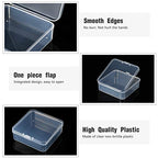 48 Packs Clear Small Plastic Containers Transparent Storage Box with Hinged Lid for Small Items Crafts Jewelry (2.9 x 2.9 x 1 Inches) - size: 2.9 x 2.9 x 1 in