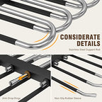 HUITEM 4 Pack 6-Tier Space Saving Pant Hangers, Anti-Slip, Lightweight, Stainless Steel, Black, 6 Pairs Jeans Hangers - color: Black, size: 4 Pack