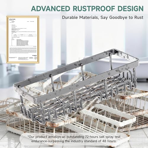 Veken Shower Caddy 6-Pack, No Drilling & Rustproof, Waterproof Adhesive Shelves Rack with Soap Holder, Large Capacity Bathroom Organizers and Storage, Wall-Mounted Kitchen & Home Decor, Silver Gray - color: M. Silver Gray