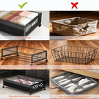 Under Bed Storage with Wheels, Rolling Underbed Storage Organizer, Heavy Duty Under Bed Storage for Clothes, Blankets and Bedding, Low Profile Underbed Container, Black