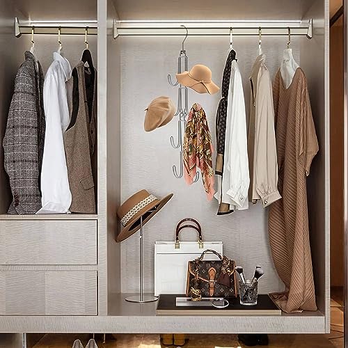 2 Pack Purse Organizer for Closet, 4-Tier Hanging Bag Holder, Silver Metal Closet Organization Purse Hanger Backpack Rack Space Saving Hanger - size: 2 Pack 4-Tier