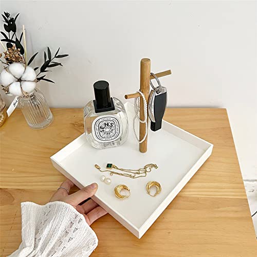 Shinpuru Key Tray & Bowl, Jewelry Tray With Wood 3-Tier Hanging Organizer - Multi-Functional Entryway Valet Tray, Perfect for Ring Holder, Jewelry Dish Organize (White Square) - color: White Square
