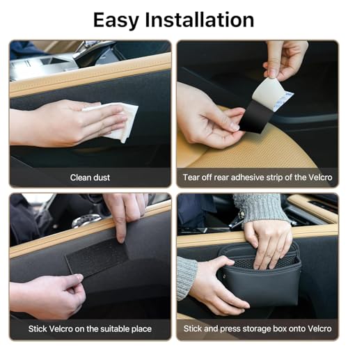 SOOPII 2Pack Car Side Pocket Organizer, Universal Small PU Leather Sewn Car Seat Side Pocket Pouch, Multifunctional Console Side Organizer Bag for Phone, Keys, Sunglasses and Wallet (Brown) - color: Brown