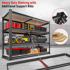 REIBII 40" W Storage Shelves 2000LBS Adjustable Garage Shelving Metal Heavy Duty 4 Tier Garage Shelves 60" H Metal Shelves for Closet Pantry Kitchen Warehouse 40" W × 20''D × 60''H - size: 20"D x 40"W x 60"H