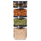 Progressive International ProKeeper+ 4-Piece Clear Plastic Modular Airtight Pantry Food/Snack Kitchen Storage Organization Container Canister Set
