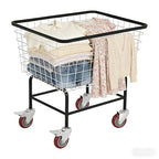 Large Rolling Laundry Cart with Wheels Holds 2 Washer Loads, Wire Laundry Basket, Heavy-Duty Steel Storage Basket with Galvanized Finish, for Commercial or Home Laundry - size: 2 Washer Loads