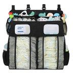Accmor Changing Table Diaper Organizer, Hanging Diaper Caddy Organizer Stacker for Cribs Changing Table Playard Wall Baby Essentials Storage, Black - style: Double Enlarged-Black