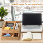 Drawer Organizer Utensil Holder for Kitchen, Small Wood Silverware Storage Organizer, Stackable Box Tray for Cutlery, Flatware, Bathroom Countertop Caddy for Makeup, Jewelry(12"6"2.5") - size: 12x6x2.5inch