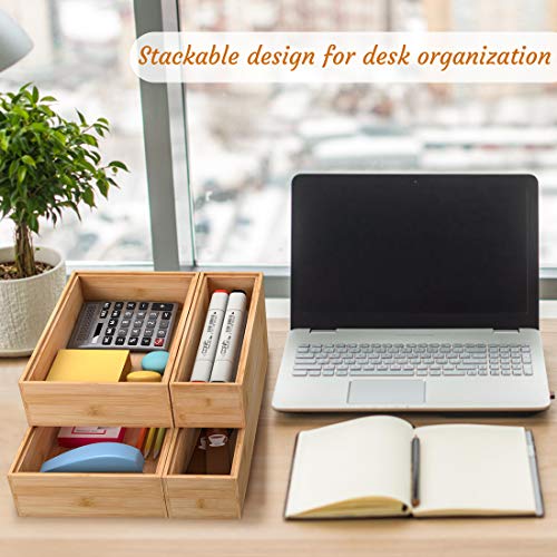 Utensil Organizer Silverware Drawer Organizer - Stackable Bamboo Flatware Caddy Cutlery Holder, Wooden Storage Boxes Tray for Bedroom,Office, Bathroom, Vanity & Garage Tool Organization(9"3"2.5") - size: 9x3x2.5inch