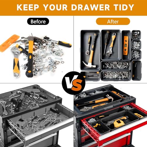 Tool Box Organizer Tray, Toolbox Desk Drawer Organizer, Tool Box Tray, Toolbox Organization Storage for Rolling Tool Chest (24 PCS) - color: 24 PCS