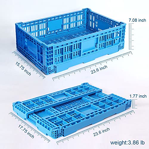Collapsible Storage Bin/Containe，43 Liter Transfer box,crate Transit storage of various items (23.6" L x 15.7" W x 7.1" H-two) - size: 23.6" L x 15.7" W x 7.1" H-two