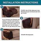 Velvet Quilted Armrest Covers - Water-Resistant Sofa Arm Protectors Set of 2 with Side Pocket Organizer, Non-Slip Furniture Covers for Chairs & Couches (Brown) - color: Brown
