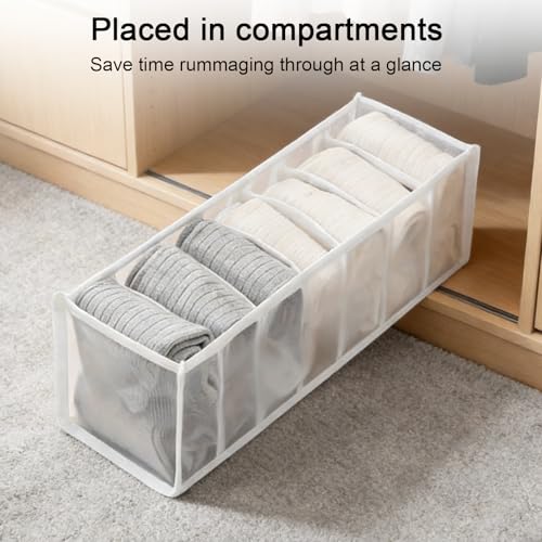 2 Pcs Underwear Storage Box Drawer Underwear Organizer Lingerie Organizer Compartment Storage Box for Wardrobe Drawer Use(White) - color: White-2pc