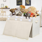 Mayniu Kids Toy Storage Box Chest with Lid, Sturdy Toy Bin Organizer for Kids, Girls, Boys, Living Room, Nursery, Bedroom, Playroom 25"x13" x16" (Beige) - color: Large Beige