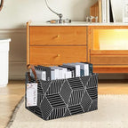 FANKANG Storage Basket,Nursery Hamper Canvas Laundry Basket Foldable with Waterproof PE Coating Storage, Office, Bedroom, Clothes,Toys (Rec-Black Cube) - color: FK-Rec-Black Cube