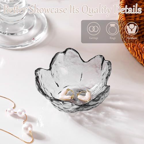 Gifts For Women Trinket Dish Unique Birthday New Home Gifts For Women Her Jewellery Tray Cute Room Decor Aesthetic Bedroom Accessories Ring Dish Holders Small Friendship Christmas House Warming Gifts - color: Smoke Gray